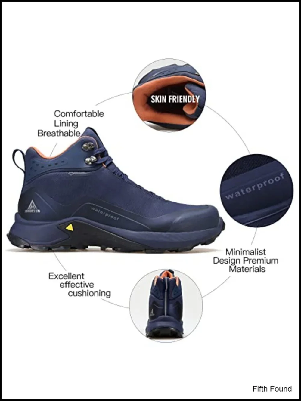 Men's Waterproof Hiking Boots Lightweight Breathable Ankle Boots Trekking Shoes